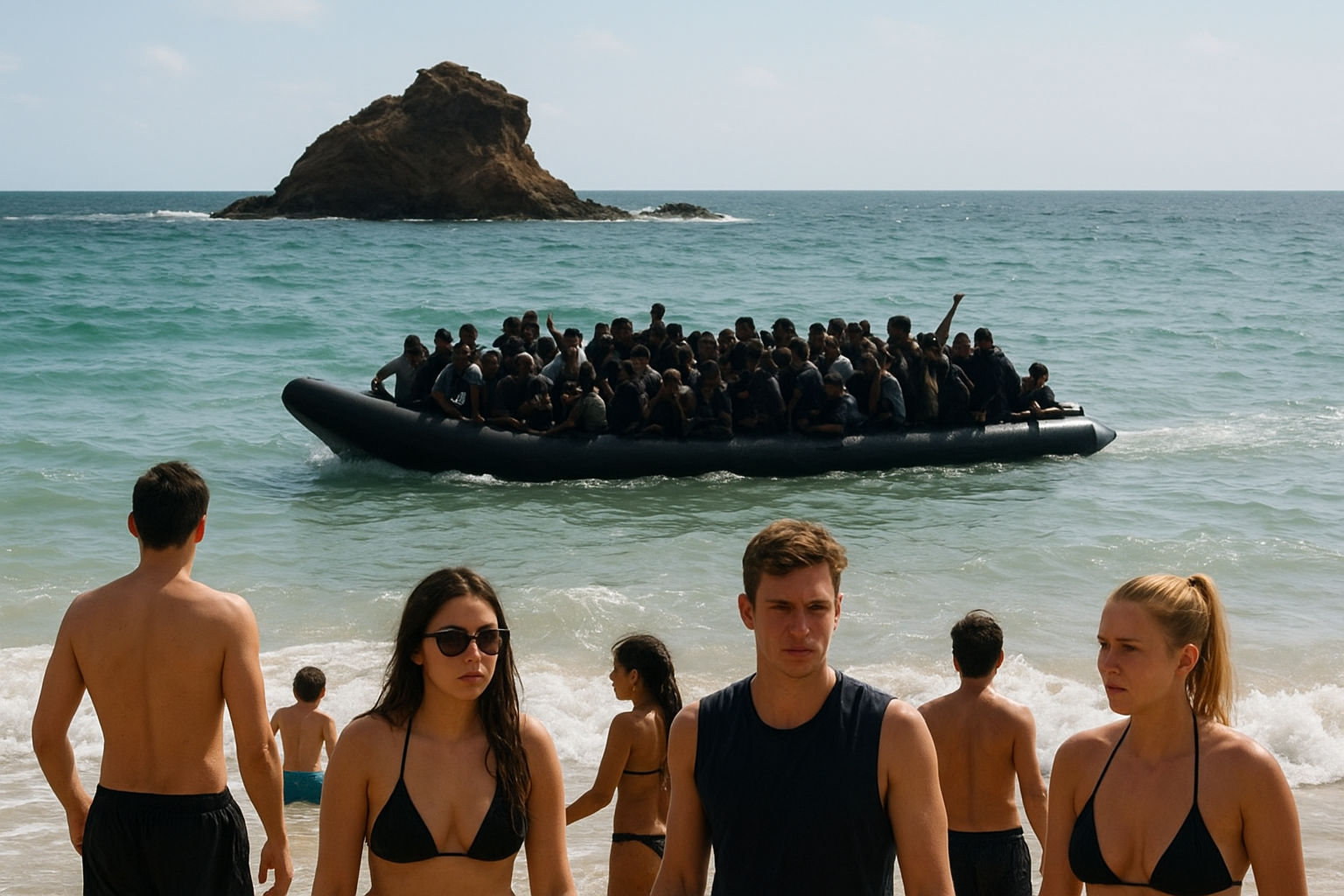 Barco com mais de 60 imigrantes chega a praia de Cartagena e surpreende banhistas