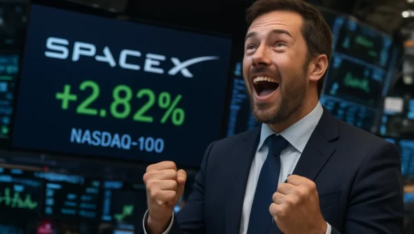 Peso da SpaceX no Nasdaq‑100 mais que dobra e sobe a 2,82% com rebalanceamento