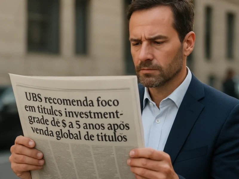 UBS recomenda foco em títulos investment‑grade de 3 a 5 anos após venda global de títulos